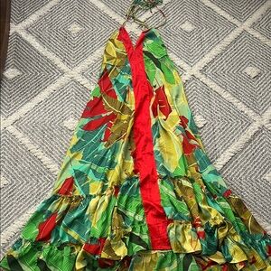 Vici Tropical Print Maxi Dress - Red, Green, Yellow